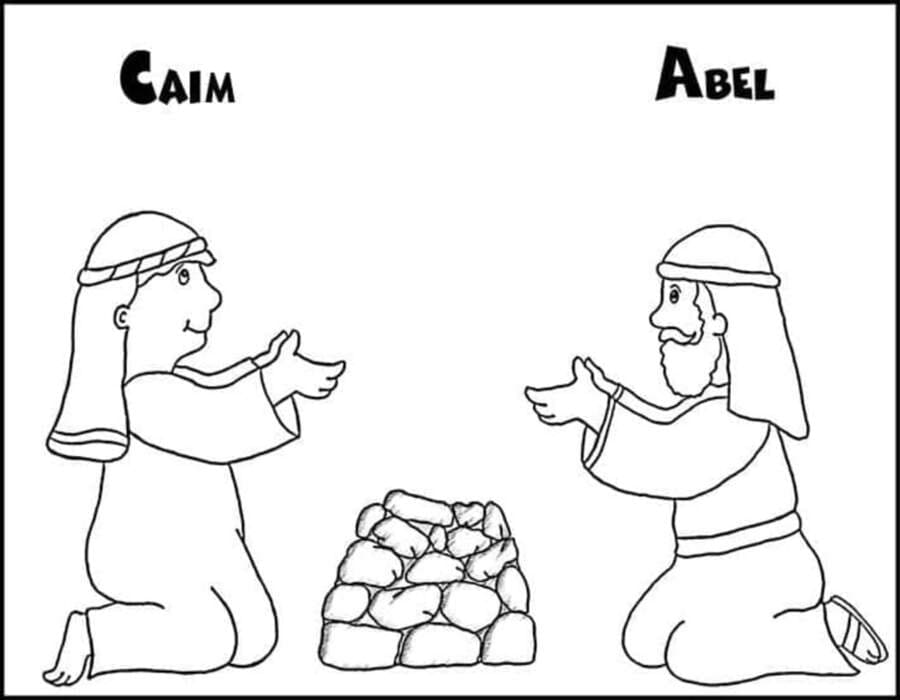 Basit Habil ve Kabil Boyama Sayfası