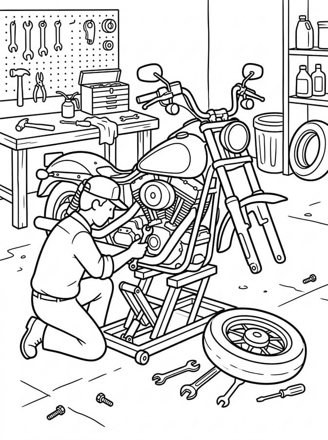 Basit Harley Davidson Çizim