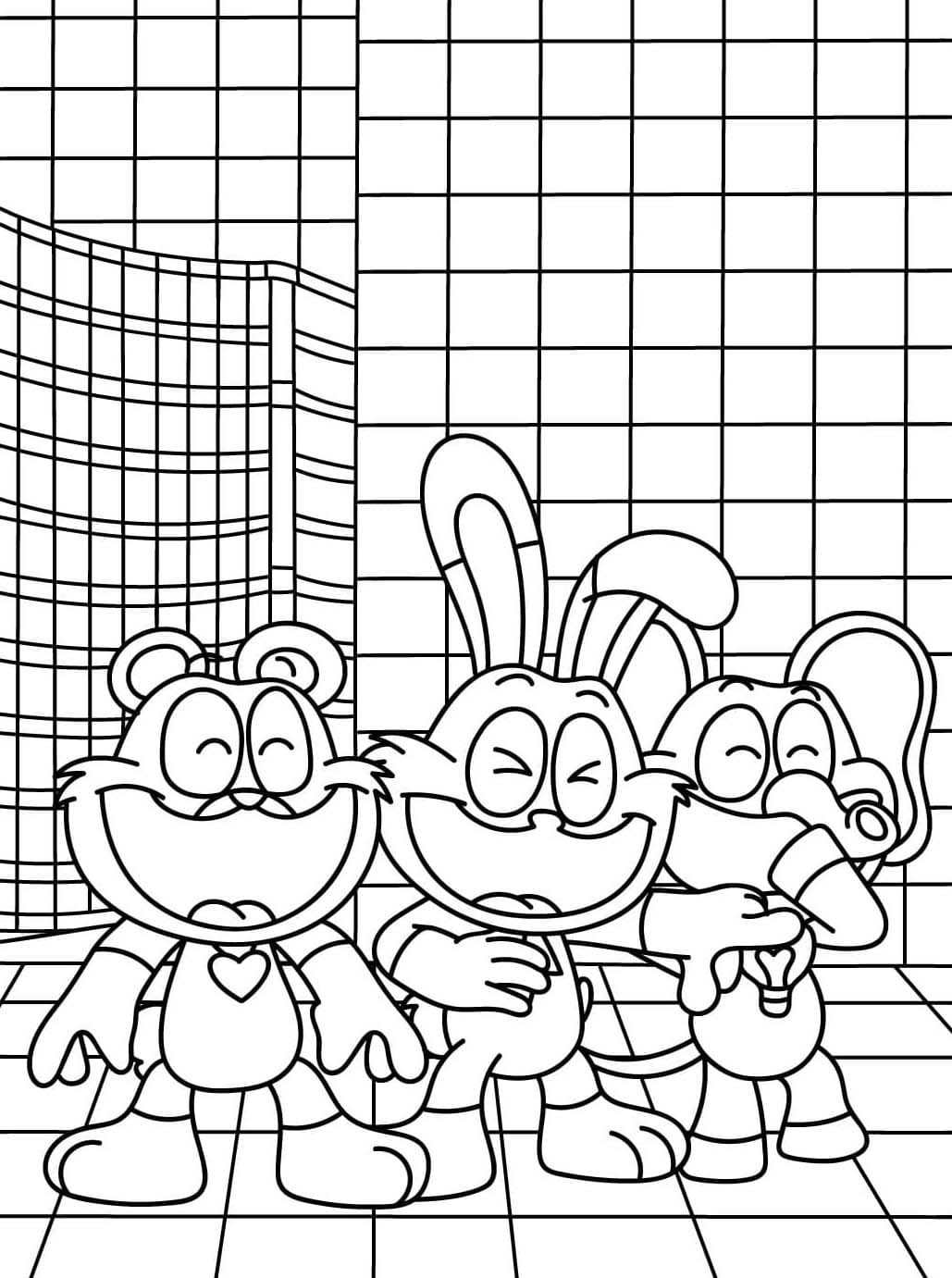 Basit Hoppy Hopscotch çizimi Boyama Sayfası