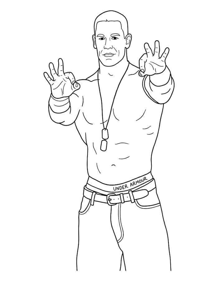 Basit John Cena Çizim Boyama Sayfası