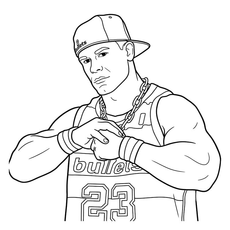 Basit John Cena resim Boyama Sayfası