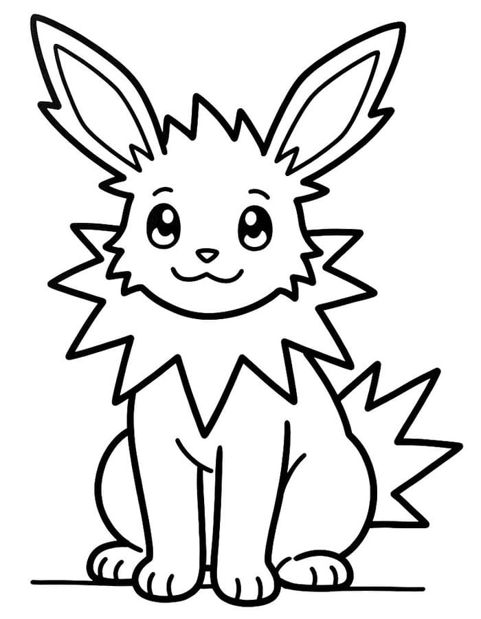 Basit Jolteon Boyama Sayfası
