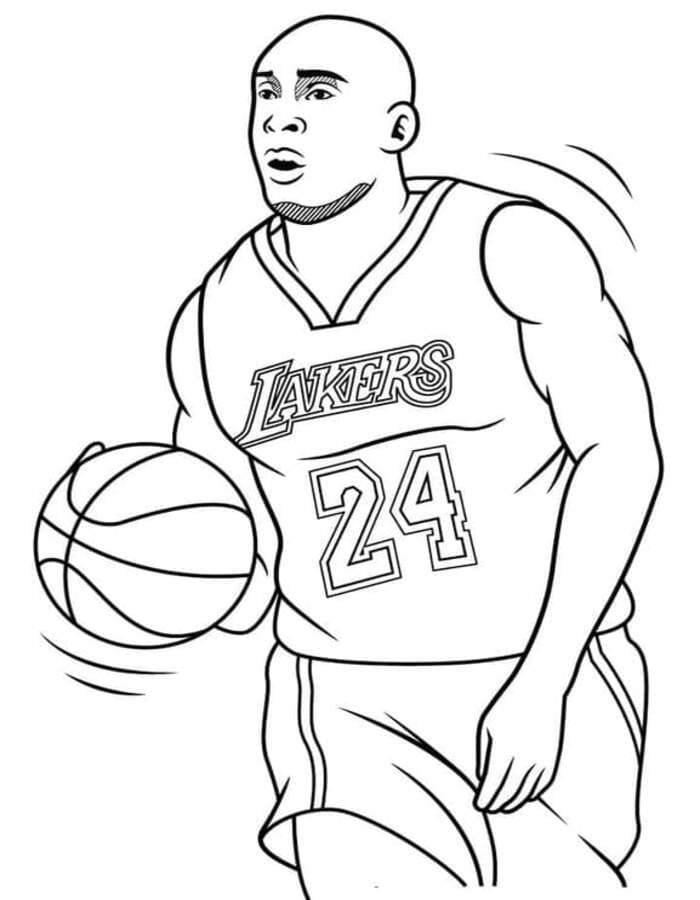 Basit Kobe Bryant Çizim Boyama Sayfası
