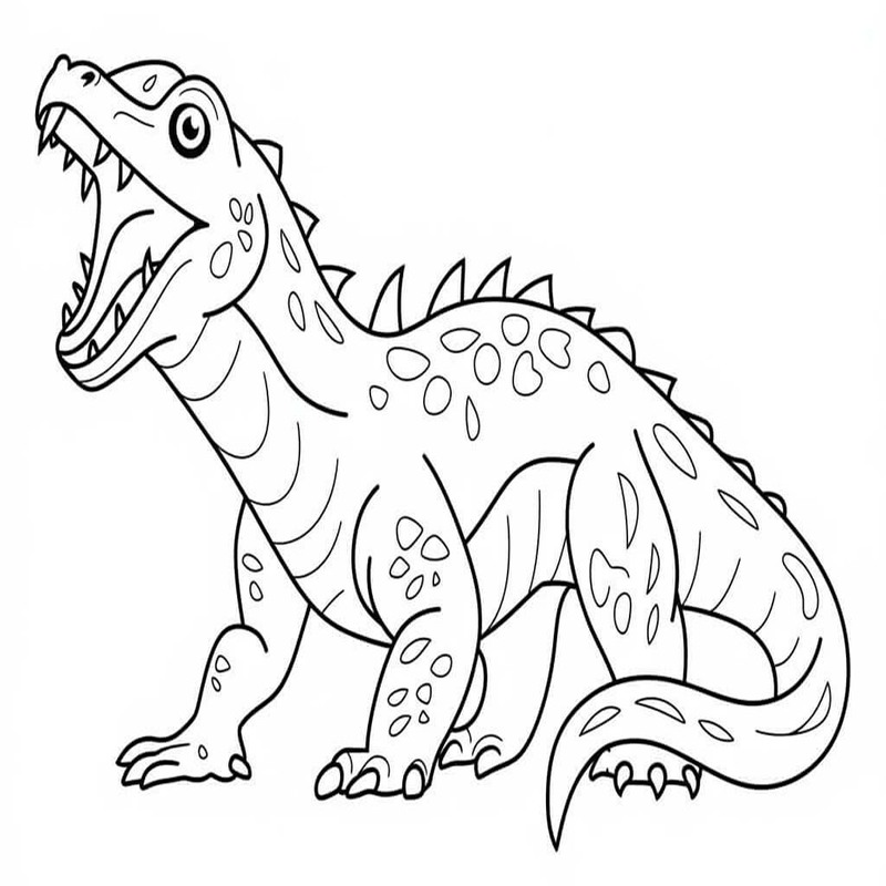 Basit Komodo Ejderi Çizim Boyama Sayfası