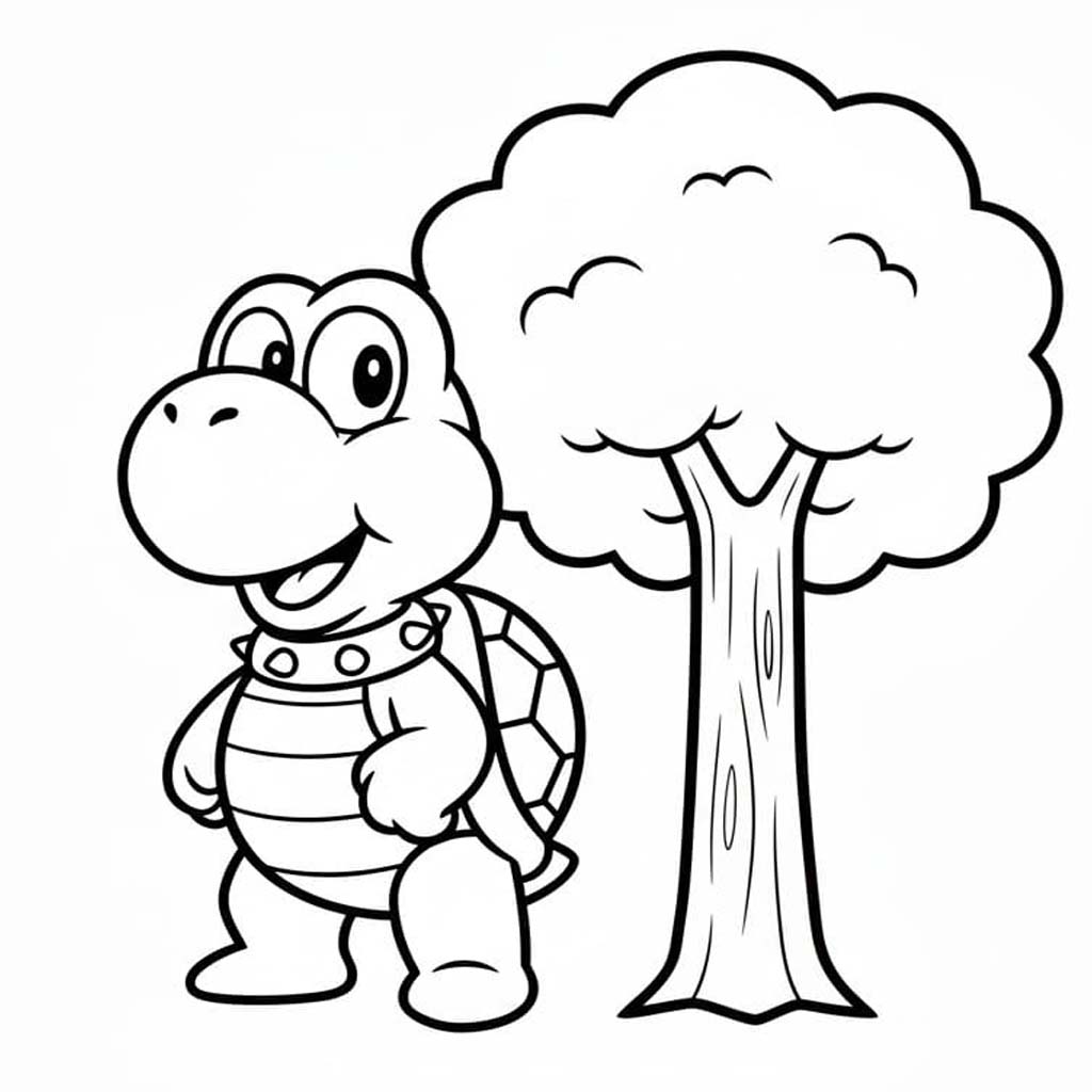 Basit Koopa Troopa Çizim Boyama Sayfası