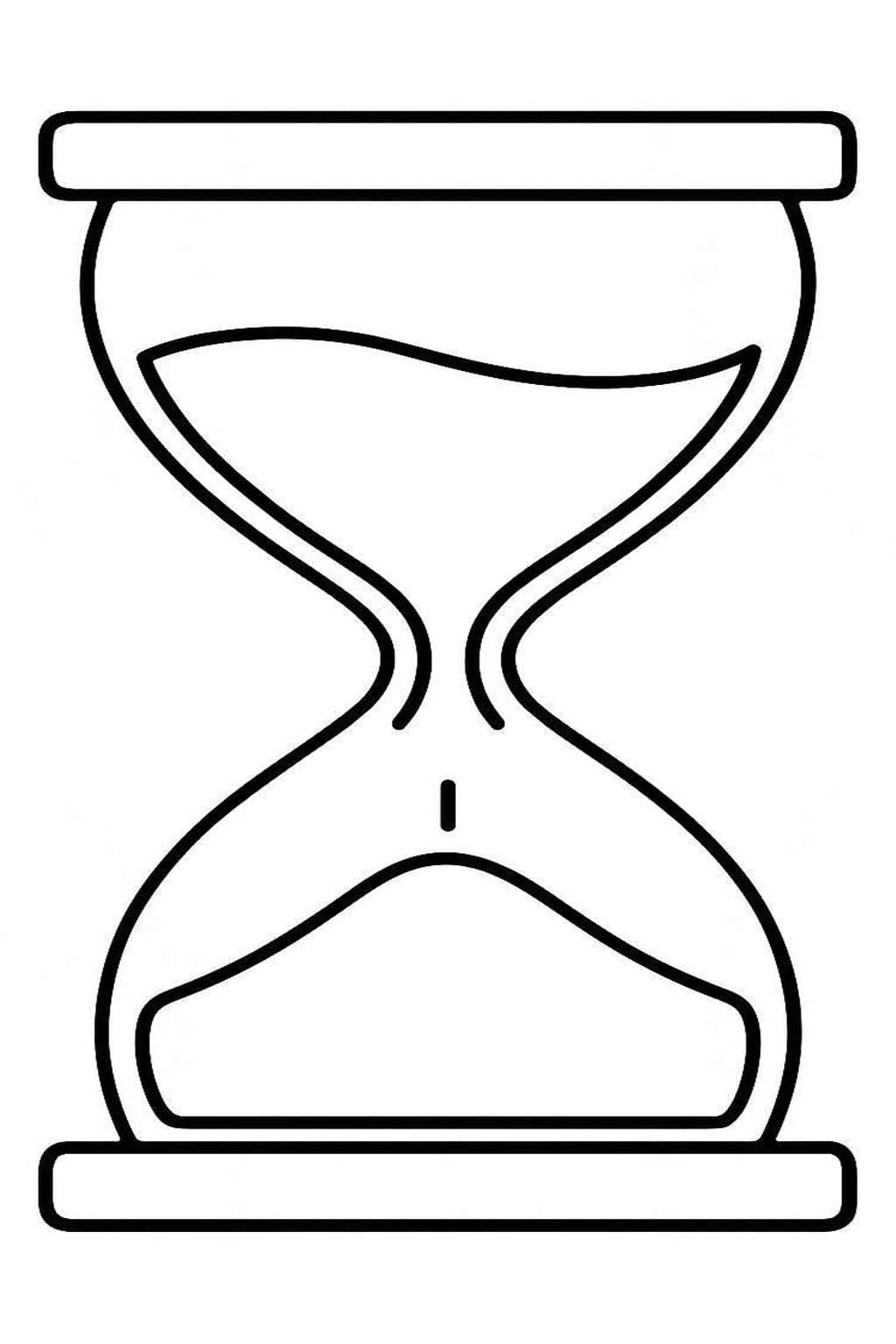 Basit Kum Saati Çizim Boyama Sayfası