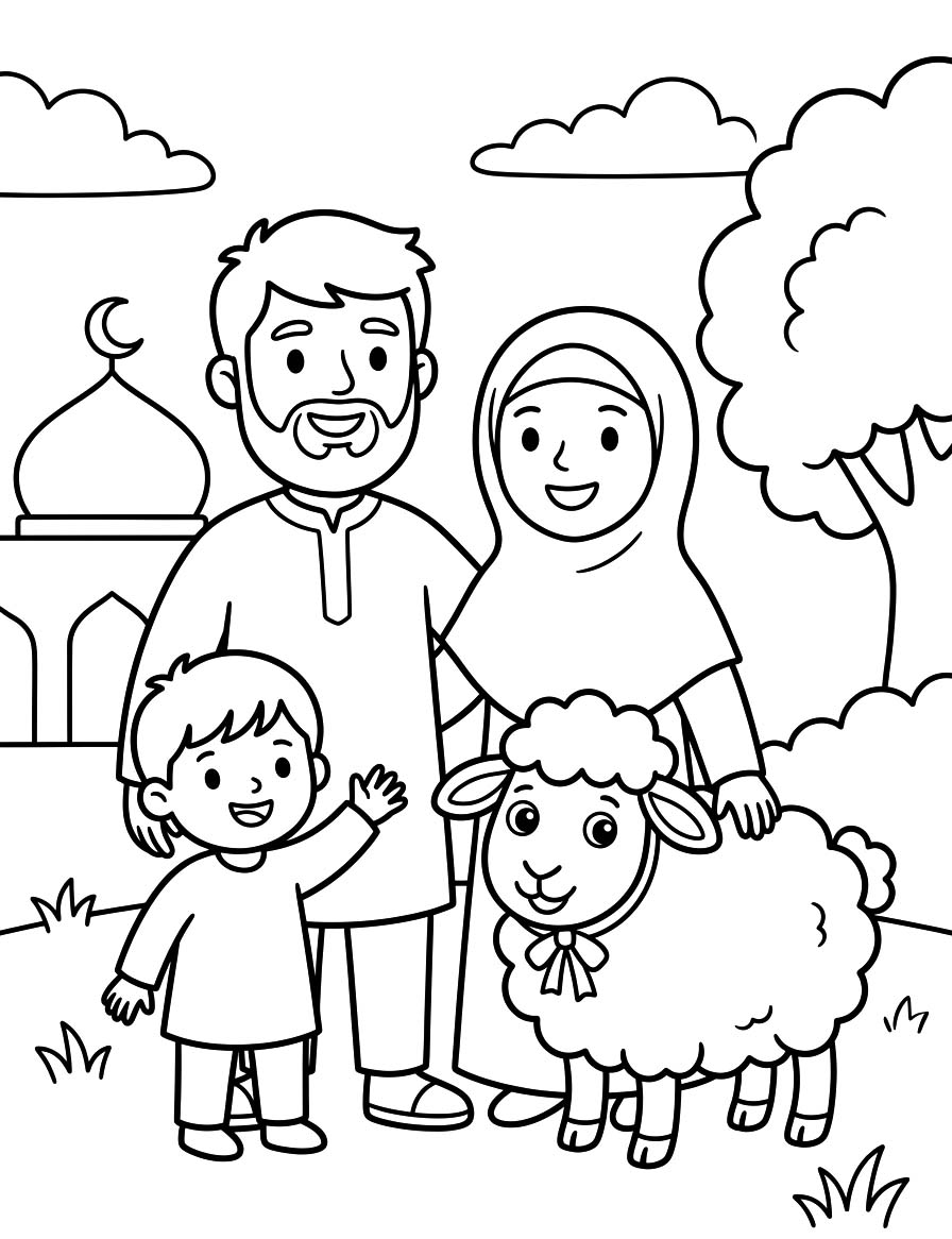 Basit Kurban Bayramı Boyama Sayfası