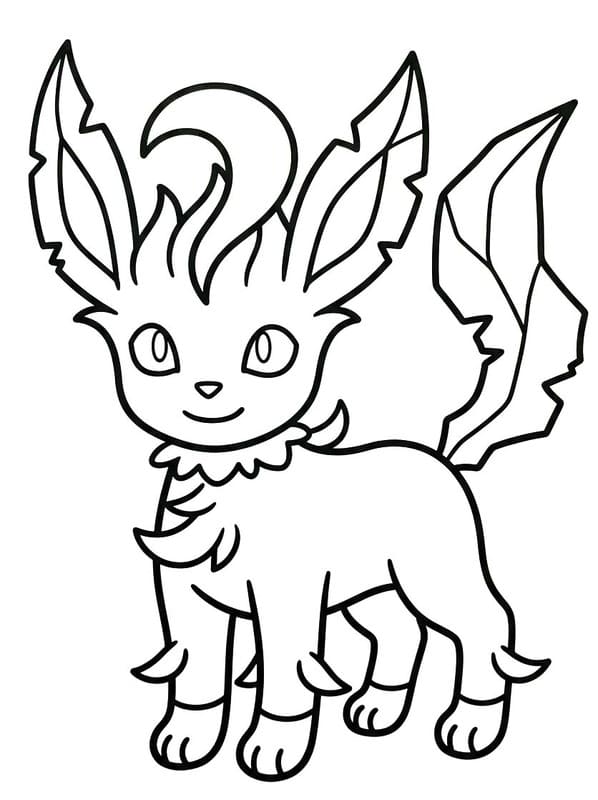Basit Leafeon Boyama Sayfası