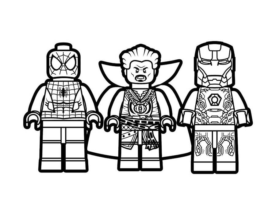 Basit Lego Avengers Boyama Sayfası