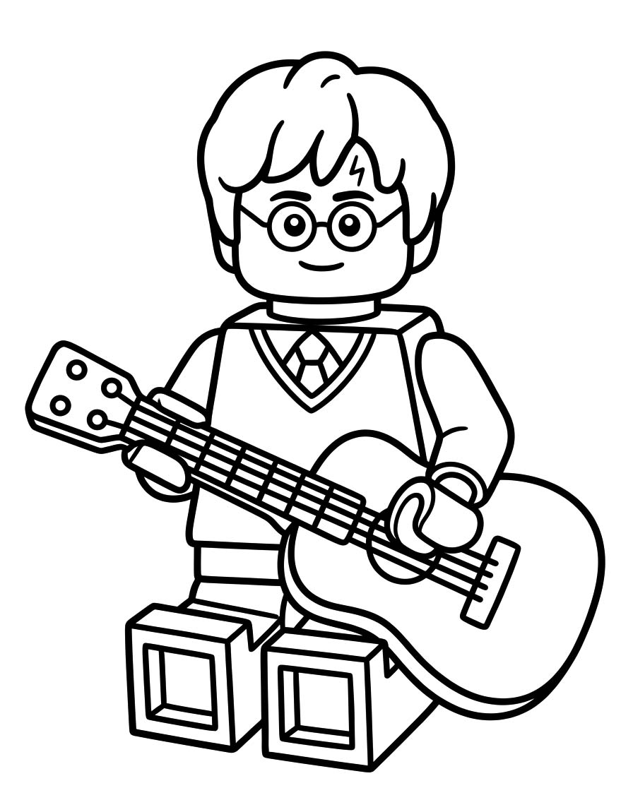 Basit Lego Harry Potter Çizim Boyama Sayfası