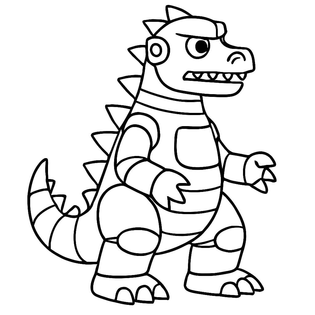 Basit Mechagodzilla Çizim Boyama Sayfası