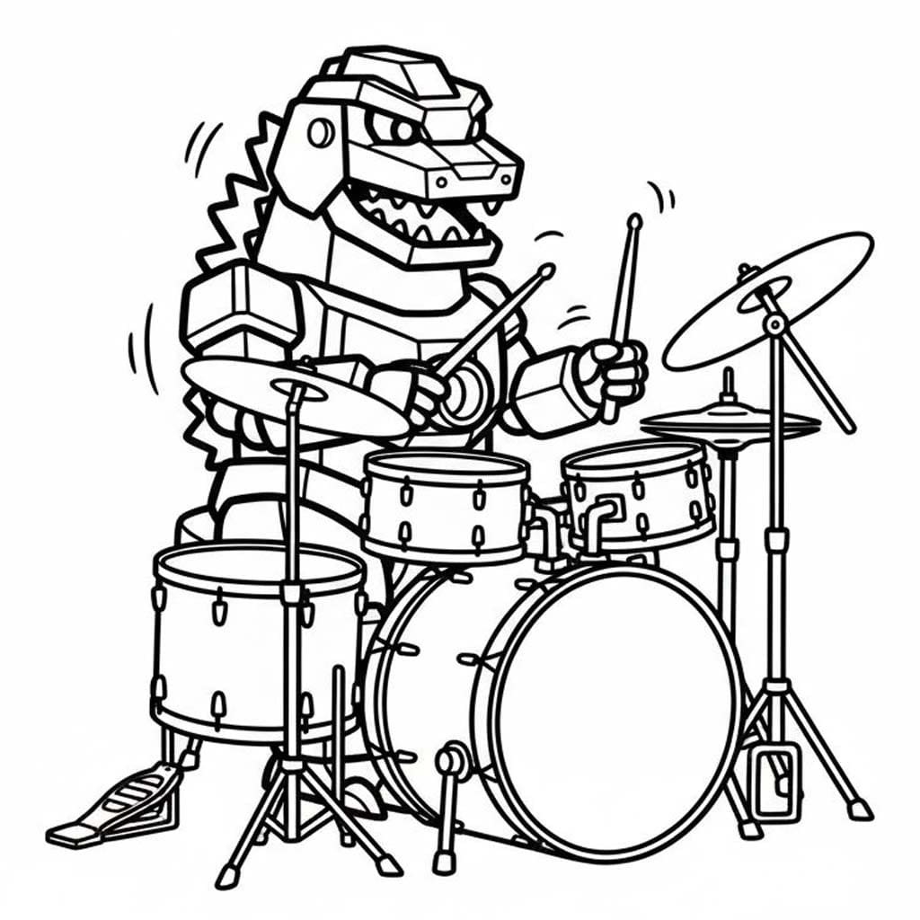 Basit Mechagodzilla resim Boyama Sayfası