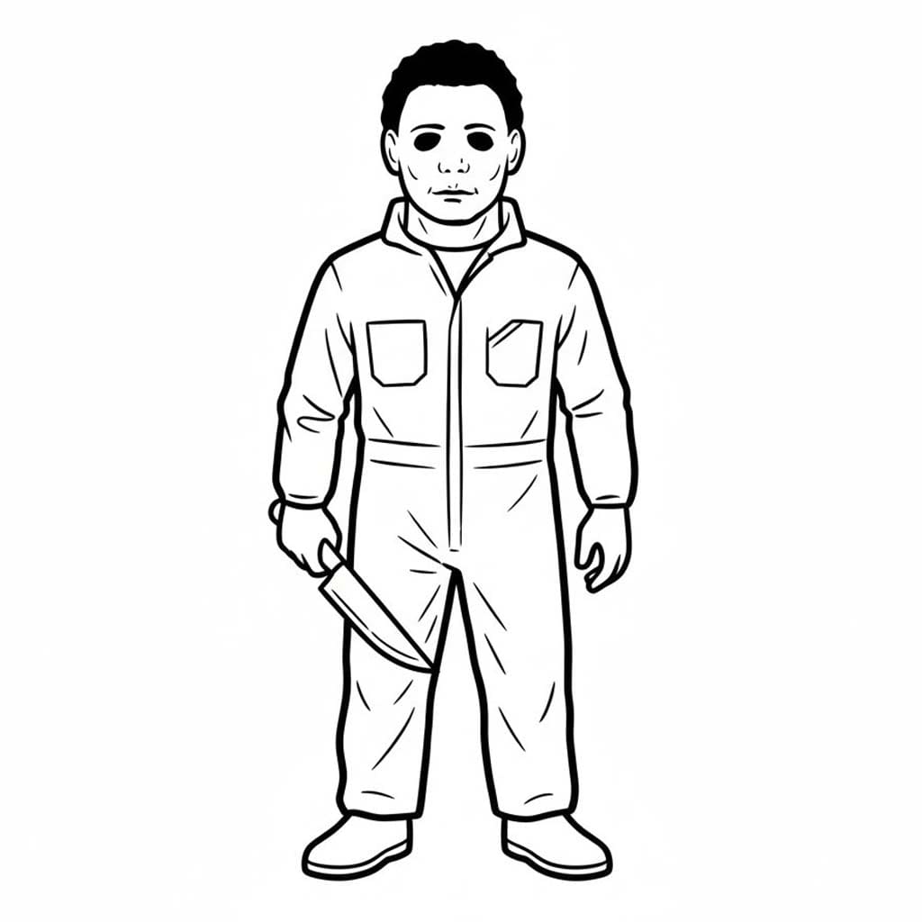 Basit Michael Myers Çizim Boyama Sayfası