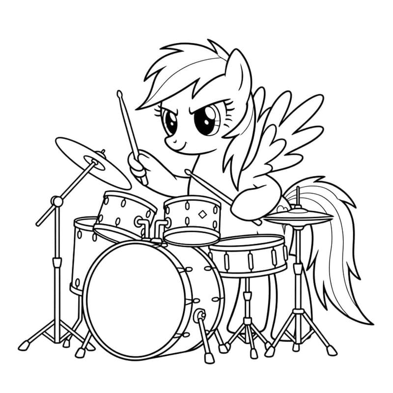 Basit Rainbow Dash Çizim Boyama Sayfası