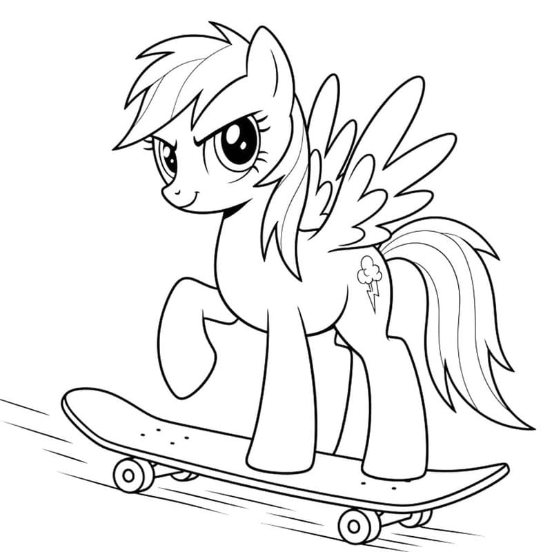 Basit Rainbow Dash resim Boyama Sayfası