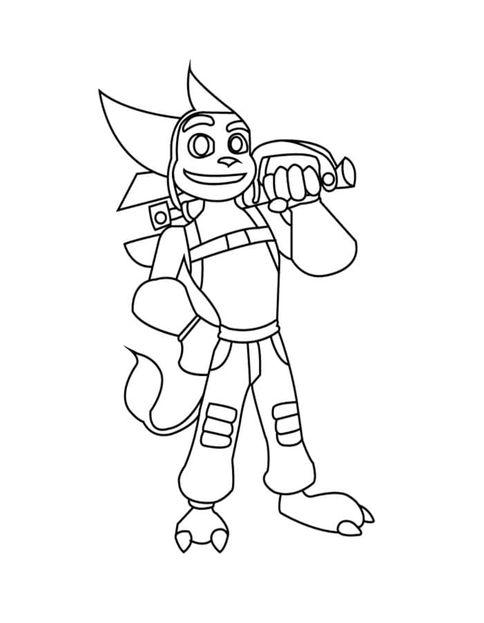 Basit Ratchet ve Clank resim Boyama Sayfası
