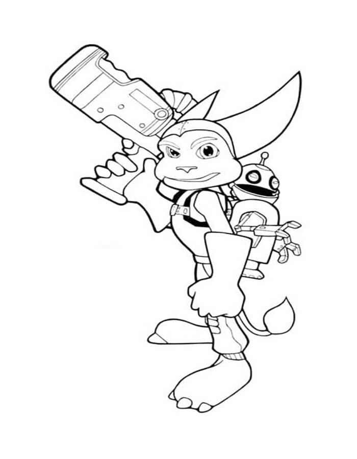 Basit Ratchet ve Clank Boyama Sayfası