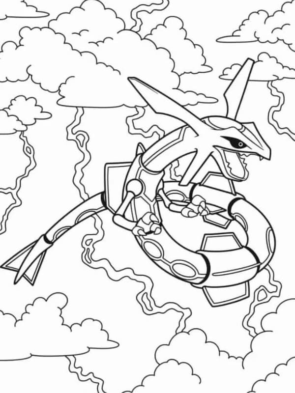 Basit Rayquaza Çizim Boyama Sayfası