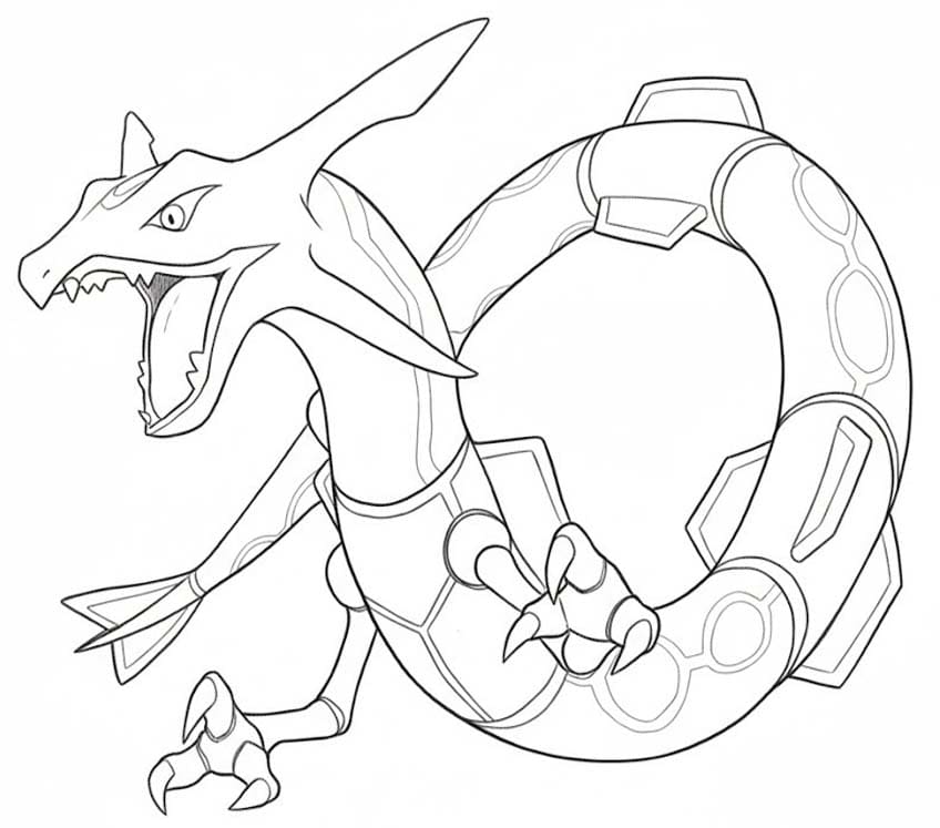 Basit Rayquaza resim Boyama Sayfası