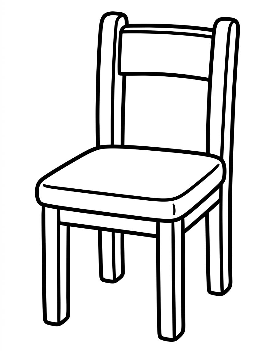 Basit Sandalye Çizim Boyama Sayfası