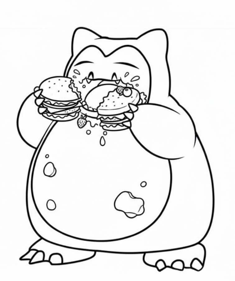 Basit Snorlax Çizim Boyama Sayfası