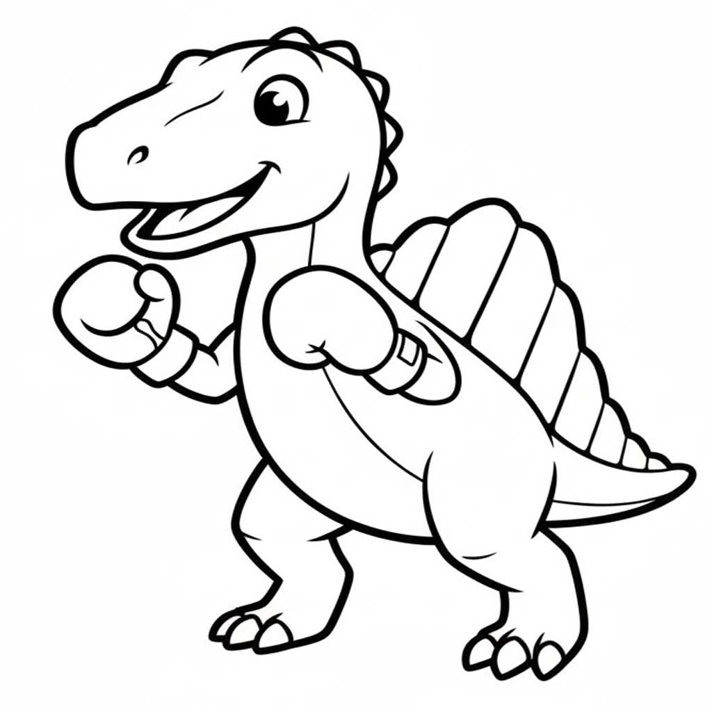 Basit Spinosaurus Çizim Boyama Sayfası