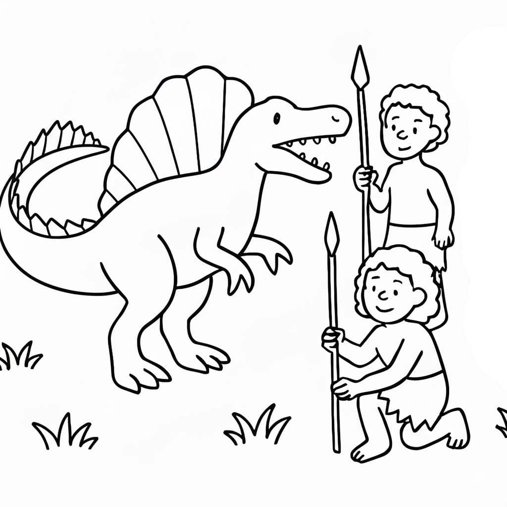 Basit Spinosaurus Boyama Sayfası