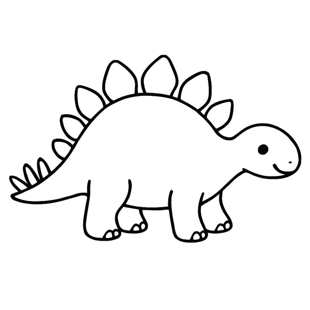 Basit Stegosaurus Boyama Sayfası