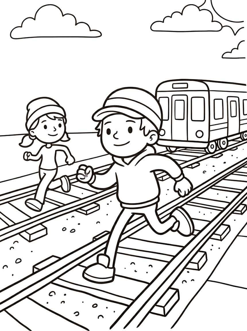 Basit Subway Surfers resim Boyama Sayfası