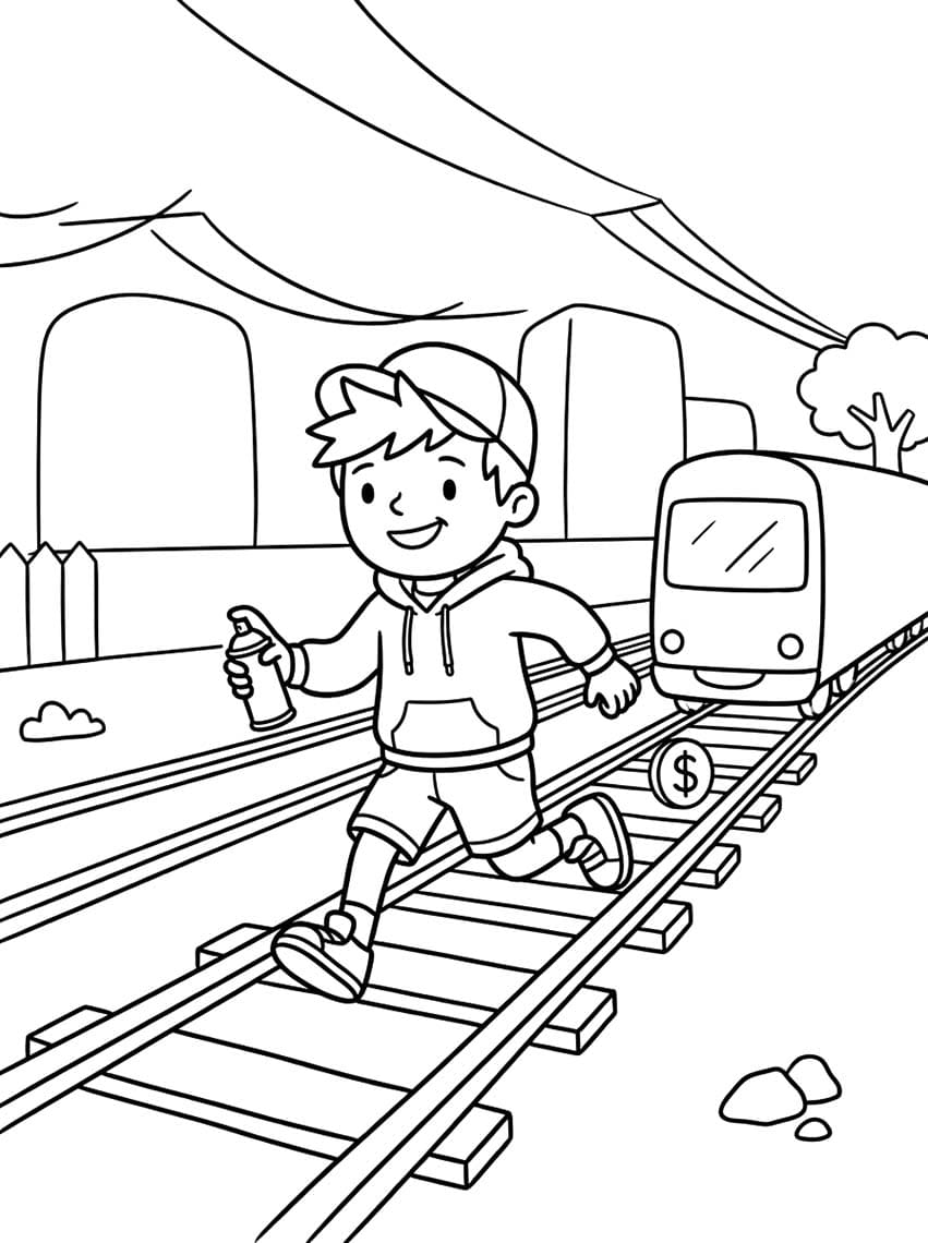 Basit Subway Surfers Boyama Sayfası