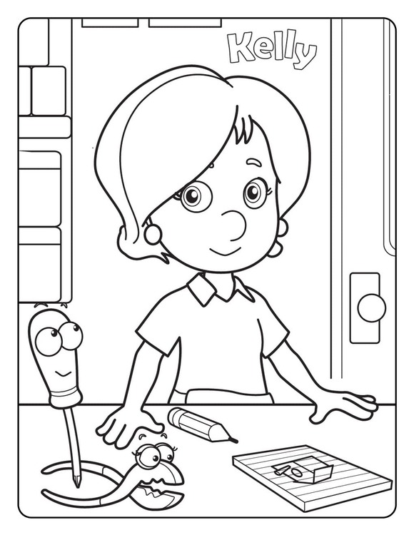 Basit Tamirci Manny resim Boyama Sayfası