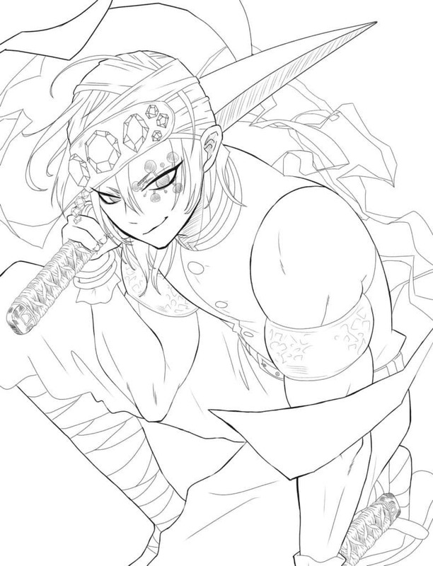 Basit Tengen Uzui resim Boyama Sayfası