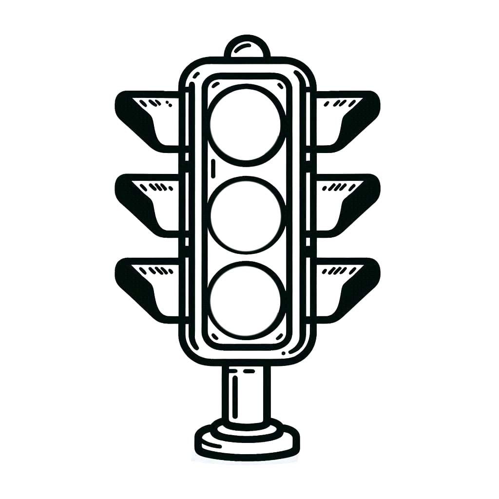 Basit Trafik ışıkları Boyama Sayfası