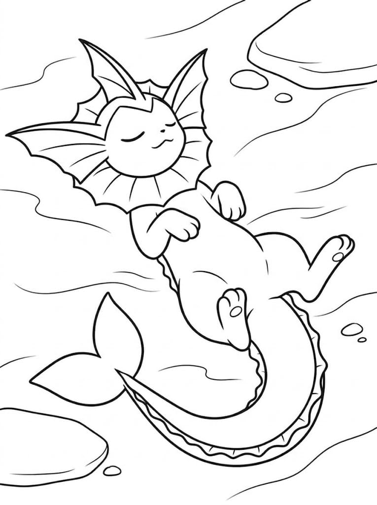 Basit Vaporeon resim Boyama Sayfası