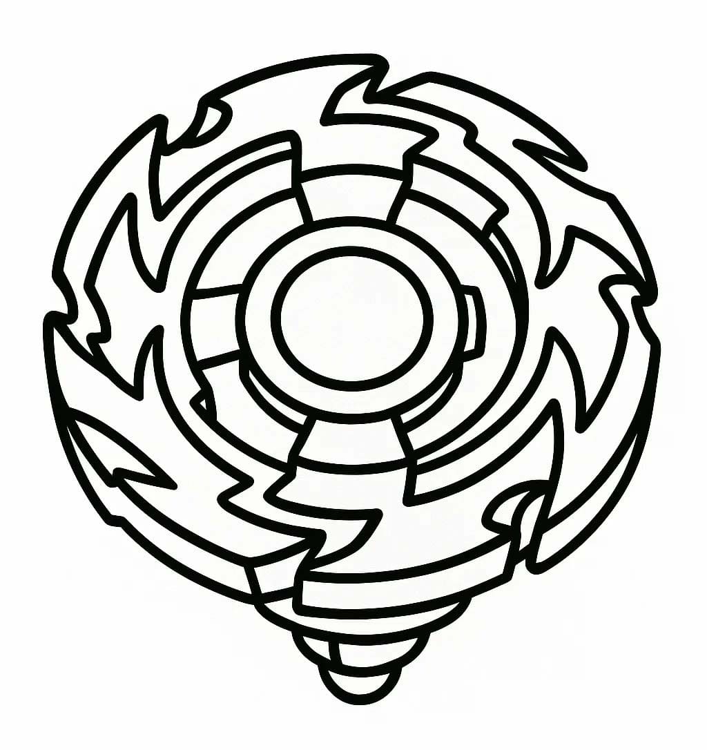 Beyblade çocuklar için basit Boyama Sayfası