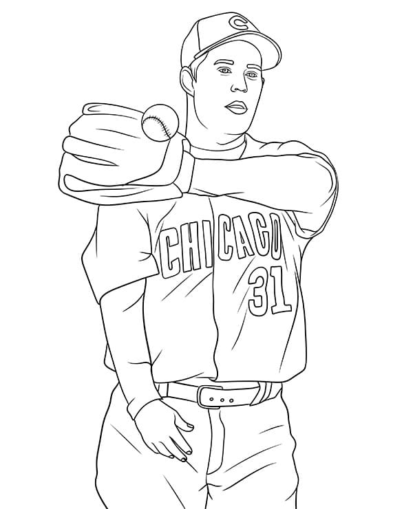 Beyzbol çocuklar için ücretsiz Boyama Sayfası