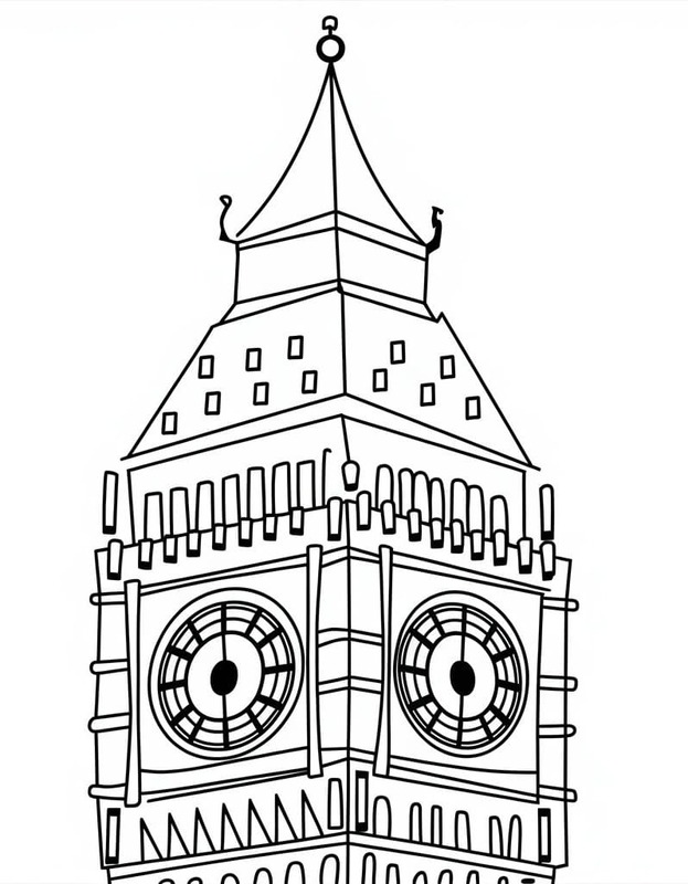 Big Ben Ücretsiz Boyama Sayfası