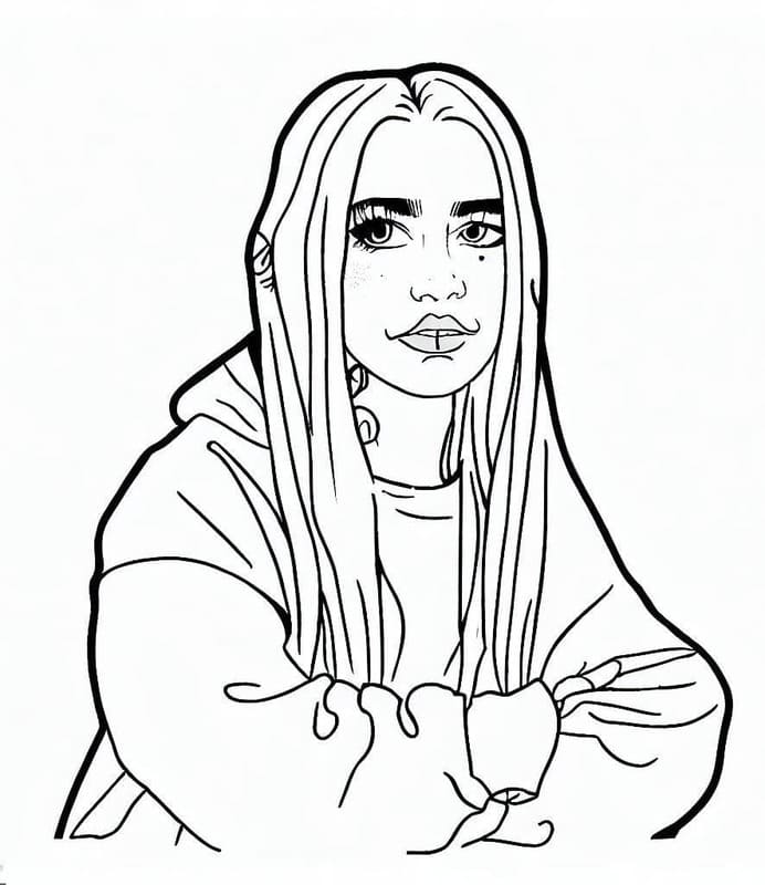 Billie Eilish Görüntü Boyama Sayfası