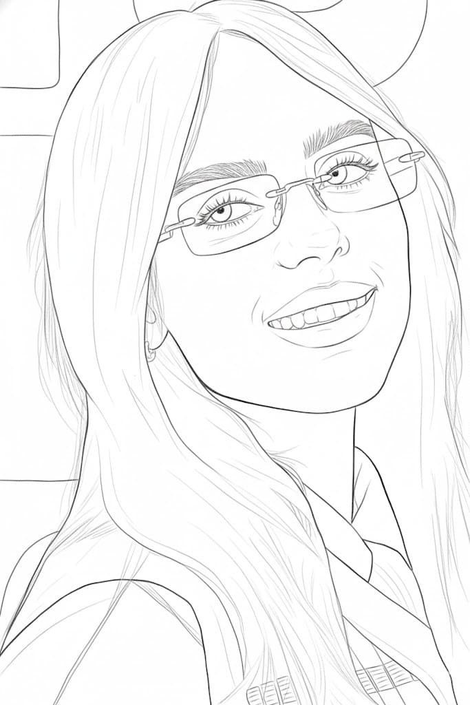 Billie Eilish Ücretsiz Boyama Sayfası