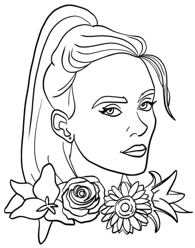 Billie Eilish çocuklar için ücretsiz yazdırılabilir Boyama Sayfası