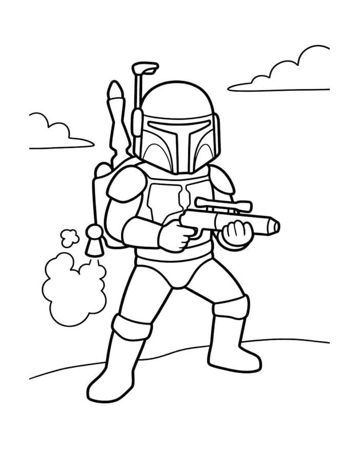 Boba Fett Basit Boyama Sayfası