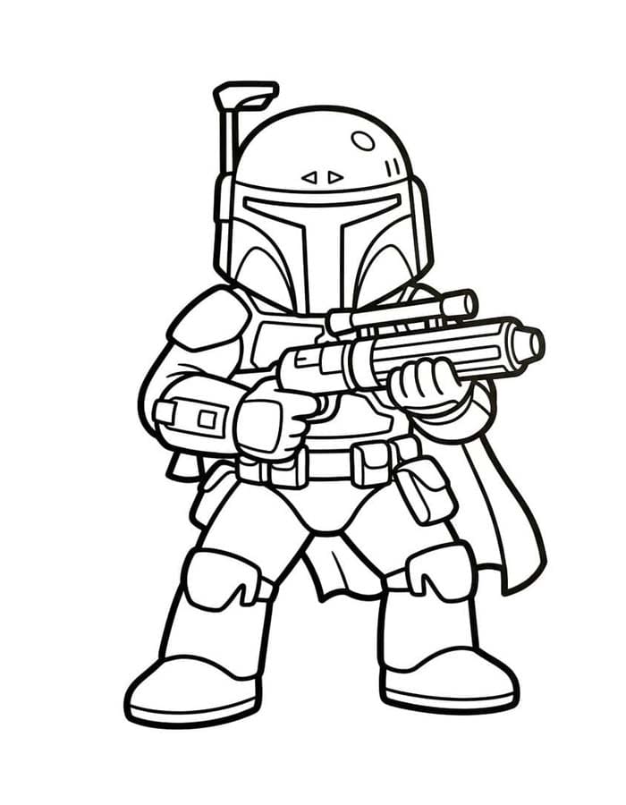 Boba Fett ücretsiz yazdırılabilir Boyama Sayfası