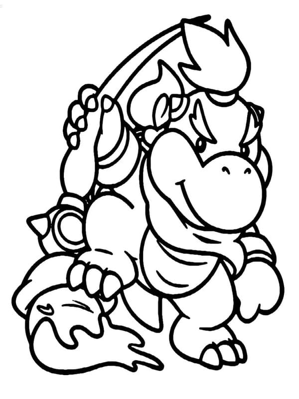 Bowser Jr çocuklar için Çiz Boyama Sayfası