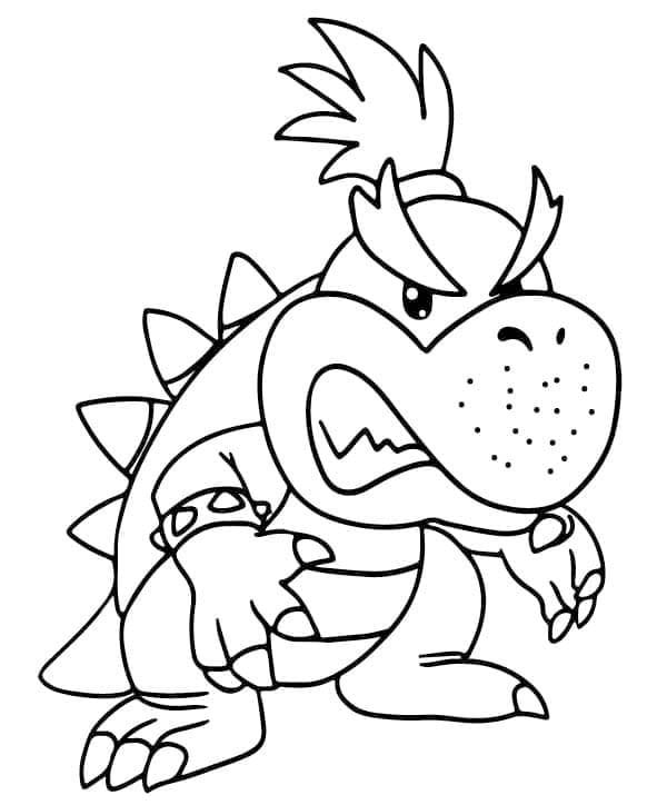 Bowser Jr çocuklar için yazdırılabilir Çiz Boyama Sayfası
