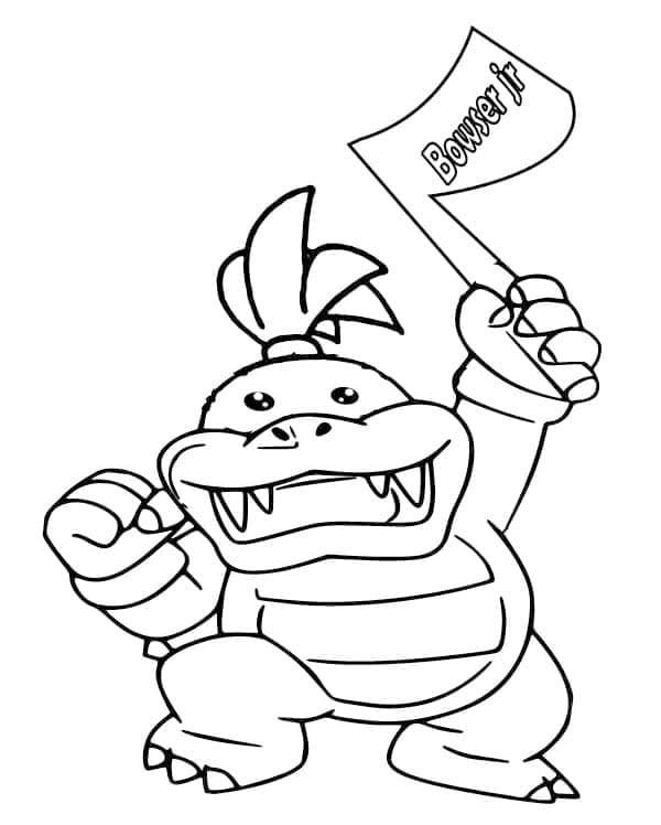 Bowser Jr gülümseyen Boyama Sayfası