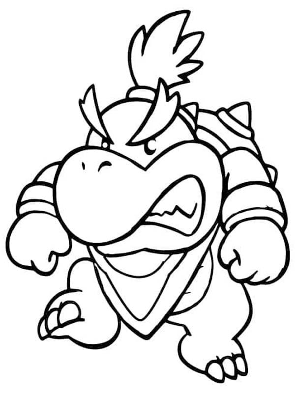 Bowser Jr kaşlarını çatmak Boyama Sayfası