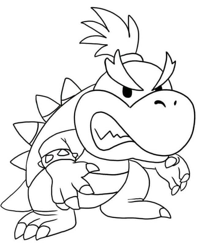 Bowser Jr sinirli Boyama Sayfası