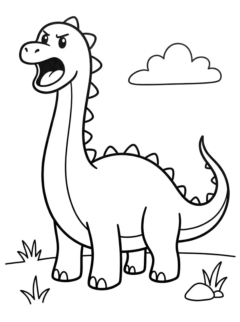 Brachiosaurus Yazdırılabilir Çiz Boyama Sayfası