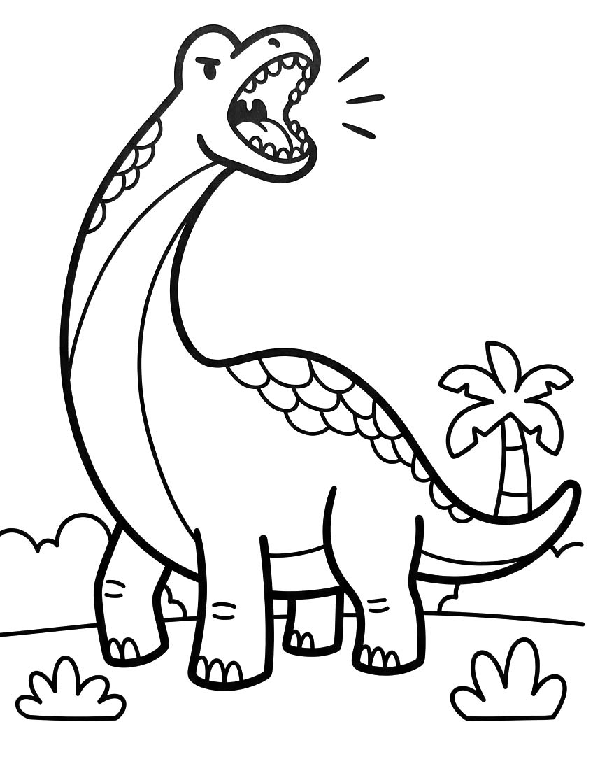 Brachiosaurus temel Çiz Boyama Sayfası