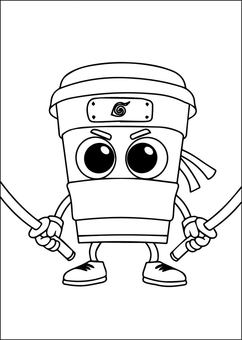 Brainrot Capuchino Assassino Çizmek Boyama Sayfası